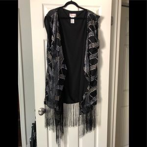 Free People Fringe Velvet Duster